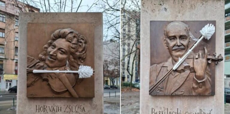 Az MKKP aktivistái WC-keféket raktak a Muzsikus Cigányok parkja oszlopaira, Pikó szerint felelőtlenség volt