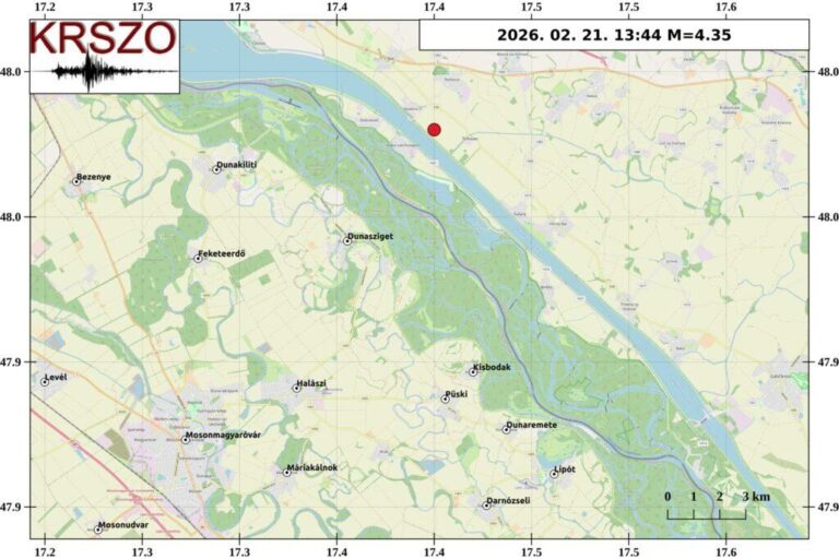 4,3-as erősségű földrengés volt a magyar-szlovák határon